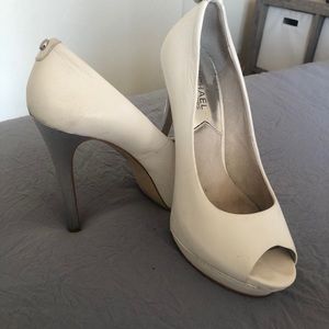 Michael Kors white with silver heel leather